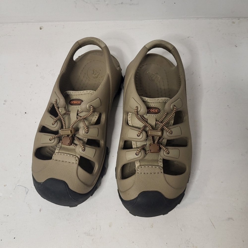 Crocs Unisex Tan Beach Trail Blazer Sandals Men 5 Women 7